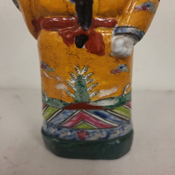 Vintage Chinese Ceramic Figurine Statue Emperor Figure Marked Base - Picture 10 of 15